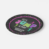 Trampolin Geburtstagsparty Plate - Mädchen Pappteller (Schrägansicht)