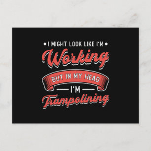 Trampolin Ich könnte sehen, Sprung Gymnast Trampol Postkarte