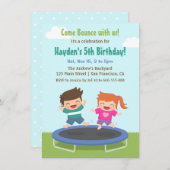 Trampolin-Kindergeburtstag-Party Einladung (Vorne/Hinten)