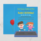 Trampolin Kindergeburtstag Party Einladungen (Vorne/Hinten)