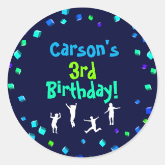 Trampolin oder Bounce Party Runder Aufkleber