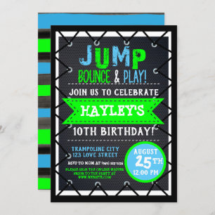 Trampolin Park Bounce Party Neon Colors Sommer Einladung