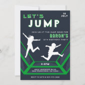 Trampolin Park Brechen Grünen Geburtstag Party Einladung (Vorderseite)
