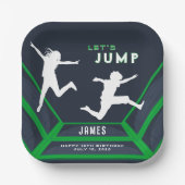 Trampolin Park Brechen Grünen Geburtstag Party Pappteller (Vorderseite)