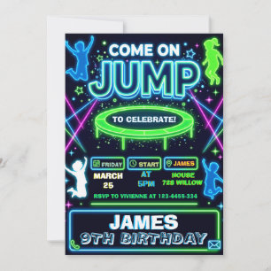 Trampolin-Park-Geburtstag Einladung