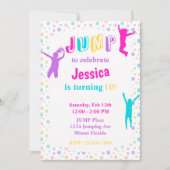 Trampolin Park Jump Bounce Girls Party Einladung (Vorderseite)