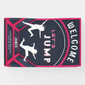 Trampolin Park Let's Jump Red Birthday Party Banner (Horizontal)