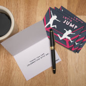 Trampolin Park Let's Jump Red Birthday Party Dankeskarte