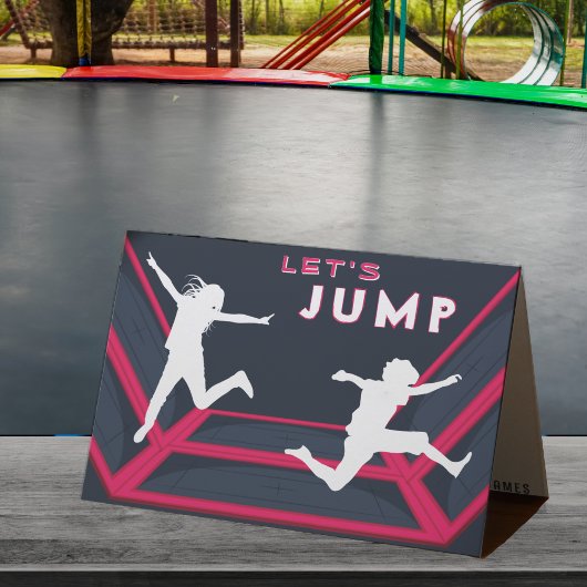 Trampolin Park Let's Jump Red Birthday Party Dankeskarte