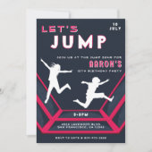Trampolin Park Let's Jump Red Birthday Party Einladung (Vorderseite)