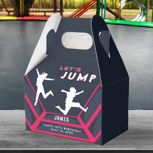 Trampolin Park Let's Jump Red Birthday Party Geschenkschachtel