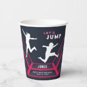 Trampolin Park Let's Jump Red Birthday Party Pappbecher (Vorderseite)