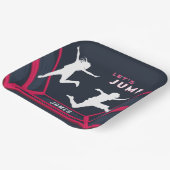 Trampolin Park Let's Jump Red Birthday Party Pappteller (Gewinkelt)