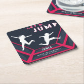 Trampolin Park Let's Jump Red Birthday Party Rechteckiger Pappuntersetzer (angewinkelt)