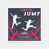 Trampolin Park Let's Jump Red Birthday Party Serviette (Vorderseite)
