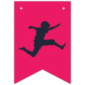Trampolin Park Let's Jump Red Birthday Party Wimpelkette (Erste Fahne)