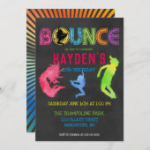 Trampolin Park Party Einladung (Vorne/Hinten)