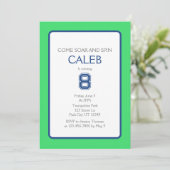 Trampolin Park Soar und Spin Geburtstag Einladung (Stehend Vorderseite)