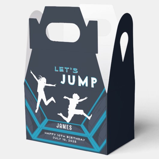 Trampolin Park Springen Blue Birthday Party Geschenkschachtel (Geöffnet)