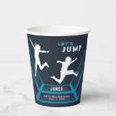 Trampolin Park Springen Blue Birthday Party Pappbecher (Vorderseite)