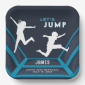 Trampolin Park Springen Blue Birthday Party Pappteller (Vorderseite)