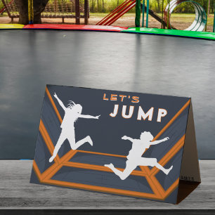 Trampolin Park Springen Orange Geburtstagsparty Dankeskarte