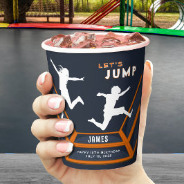 Trampolin Park Springen Orange Geburtstagsparty Pappbecher