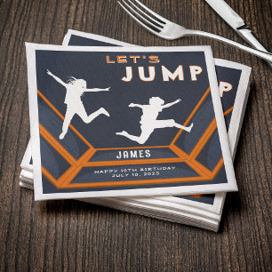 Trampolin Park Springen Orange Geburtstagsparty Serviette