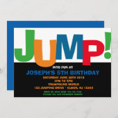 Trampolin-Party Einladung (Vorne/Hinten)