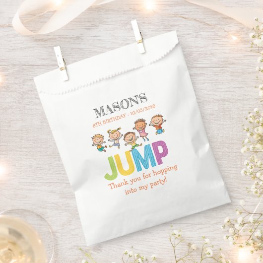 Trampolin Party Geburtstag Geschenktütchen (Ausgeschnitten)