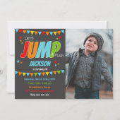 Trampolin Party Thema für Kinder Einladung (Vorderseite)