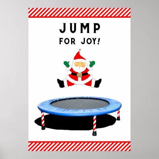 Trampolin springender Weihnachtsmann Poster (Vorne)
