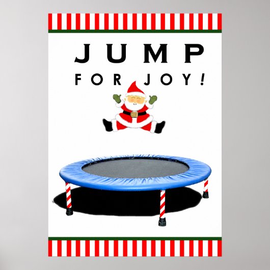 Trampolin springender Weihnachtsmann Poster (Vorne)
