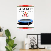 Trampolin springender Weihnachtsmann Poster (Heimbüro)