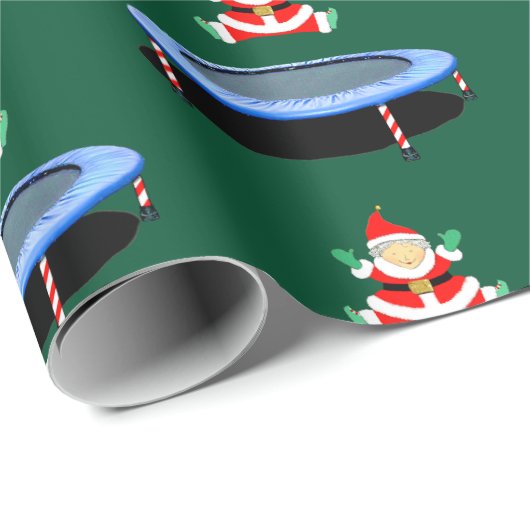 Trampolin-Turnen Weihnachtspapier Geschenkpapier (Rolleneckpunkt)
