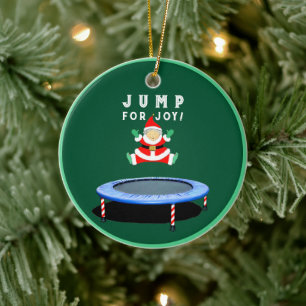 Trampolin-Weihnachts-Sammelobjekt Keramik Ornament