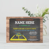 Trampoline Foam Pit Jump Party Birthday Fun Invite Einladung (Stehend Vorderseite)