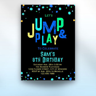 Trampoline Geburtstag Einladung Jump Play Party