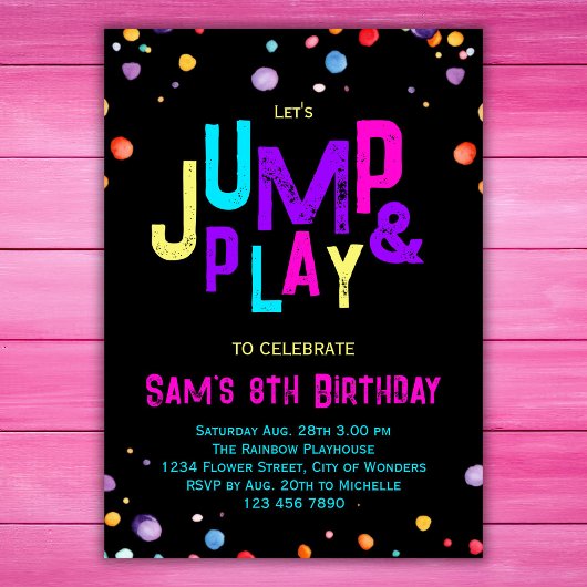 Trampoline Geburtstag Einladung Jump Play Party