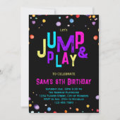 Trampoline Geburtstag Einladung Jump Play Party (Vorderseite)