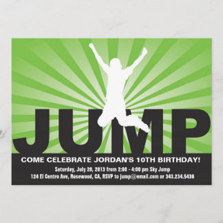 Trampoline-Geburtstags-Party Einladung für einen