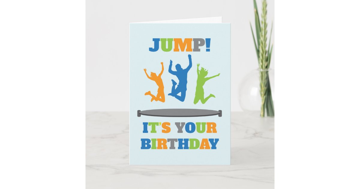 TrampolineGeburtstagsParty Karte Zazzle.de