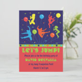 Trampoline Geburtstagsfeier Einladungen Jungs & Mä (Stehend Vorderseite)