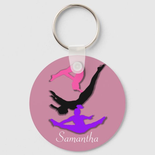 Trampoline gymnast personalized keychain schlüsselanhänger (Vorderseite)
