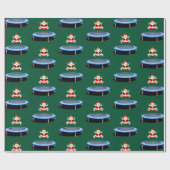 Trampoline Gymnastics Christmas Wrapping Paper Geschenkpapier (Flach)