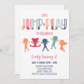 Trampoline Jump and Play Birthday Party Einladung (Vorne/Hinten)