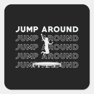 Trampoline Jump Around Gymnast Sport Trampolen Quadratischer Aufkleber