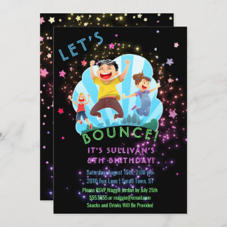Trampoline Jump Kindergeburtstag Party Einladung