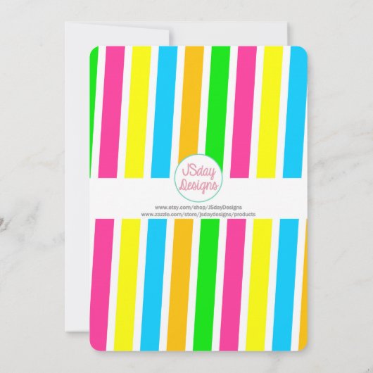 Trampoline Jump Park Party in Neonfarben Einladung (Rückseite)