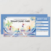 Trampoline Park - Bounce House Ticket  Einladung (Vorne/Hinten)